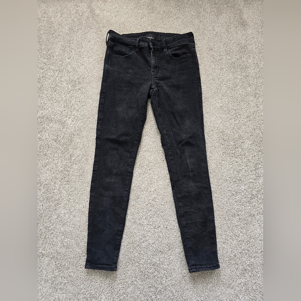 American Eagle Washed Black Skinny Jegging Jeans Sz 6R Worn 1x